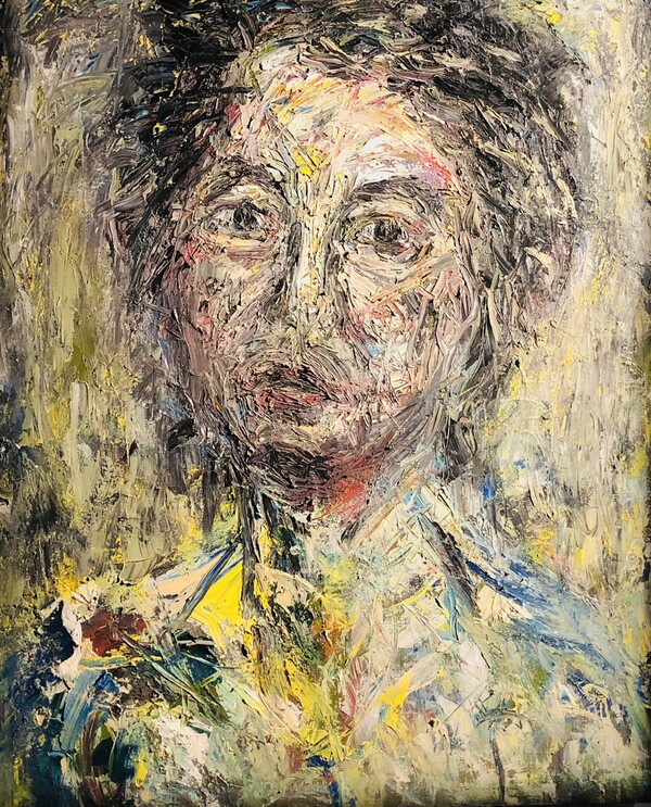 그의 '자화상'을 만나니 대중 앞에 온화한 미소를 짓던 기존의 이미지와 모습은 보이지 않은 채 무겁고 텅 빈 듯한 실존의 낯선 모습으로 그려져 있습니다. 성공한 연기자의 충만한 모습이 보이지 않는 의외성에 문득 놀랍니다. 박신양, '자화상' /최익준