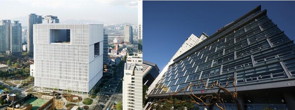 (왼쪽부터) 아모레퍼시픽, LG생활건강 사옥 /각 사