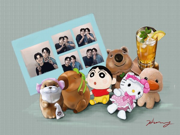 즉석 사진과 인형 뽑기로 완성되는 20·30대 직장인 회식 문화 /그림=홍미옥, 갤럭시노트20울트라