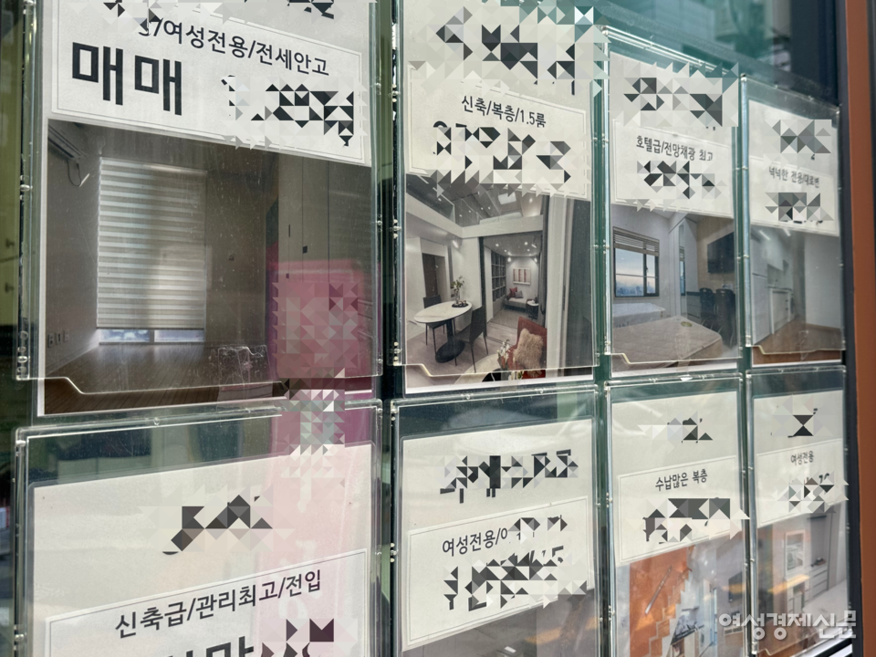 3일 서울시 대학가에 위치한 한 부동산에 붙은 전단. 여성 전용 매물이 포함돼 있다. /김정수 기자