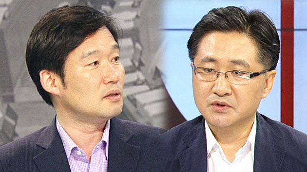 신지호 한동훈 후보 총괄상황실장과 이현종 문화일보 논설위원 /연합뉴스