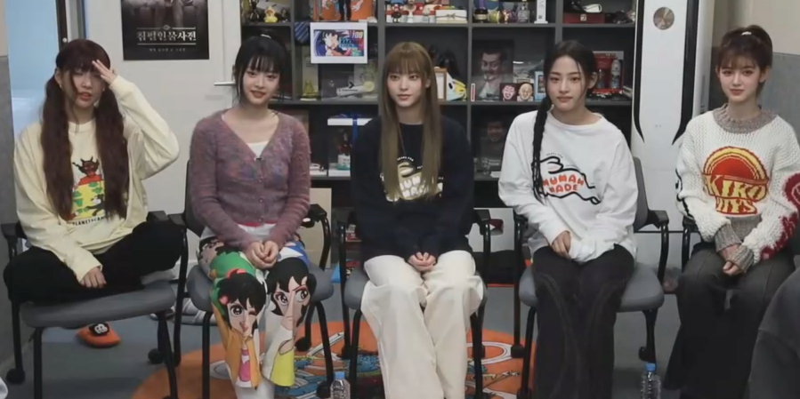 아이돌 그룹 뉴진스 멤버들이 착용한 휴먼메이드 맨투맨 제품 /유튜브 캡처