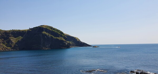 제주 우도 돌카니 카페에서 바라본 바다. /박종섭