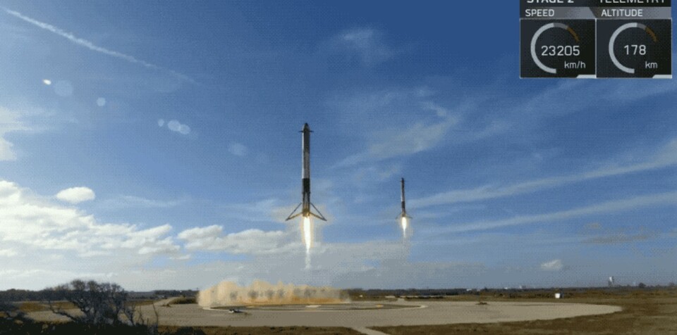 스페이스X의 로켓 재수거 장면. [과학기술정보통신부]