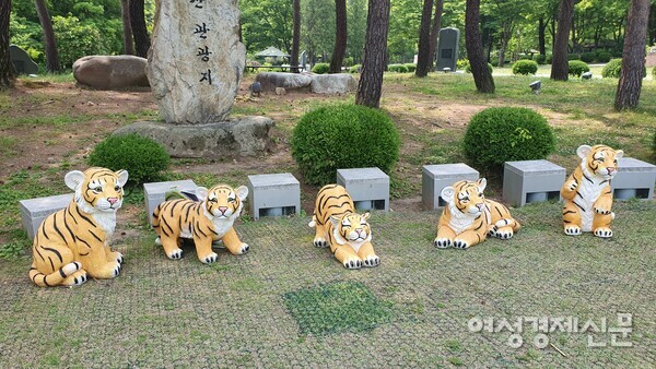 산속을 내달렸을 전설의 용문산 호랑이가 귀여운 인형의 모습으로 우리를 맞이했다. /박종섭