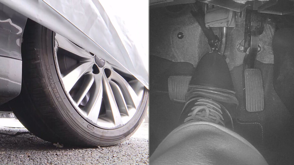 페달 블랙박스가 촬영한 영상(오른쪽) /연합뉴스