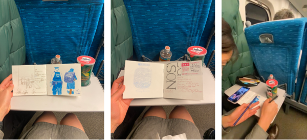 도쿄에서 교토로 가는 신칸센 내부에서 /윤마디