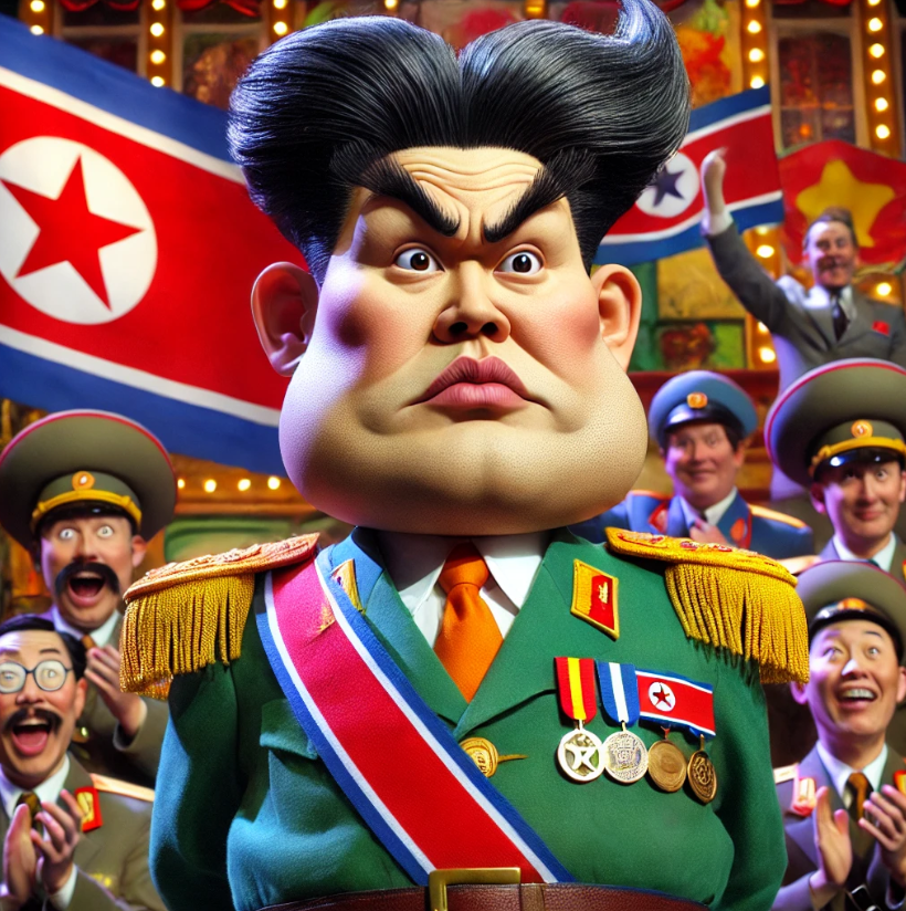 김정은 북한 국무위원장의 얼굴을 한 캐릭터가 춤을 추고 노래를 부르는 이른바 ‘김정은 딥페이크’ 영상이 유튜브에서 인기를 끈다. 이미지는 챗GPT가 그린 북한 지도부 인사들 /챗GPT