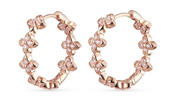 랩 다이아몬드를 사용한 '14k 퓨어블라썸 샤인 링 귀걸이' /도로시주얼리 