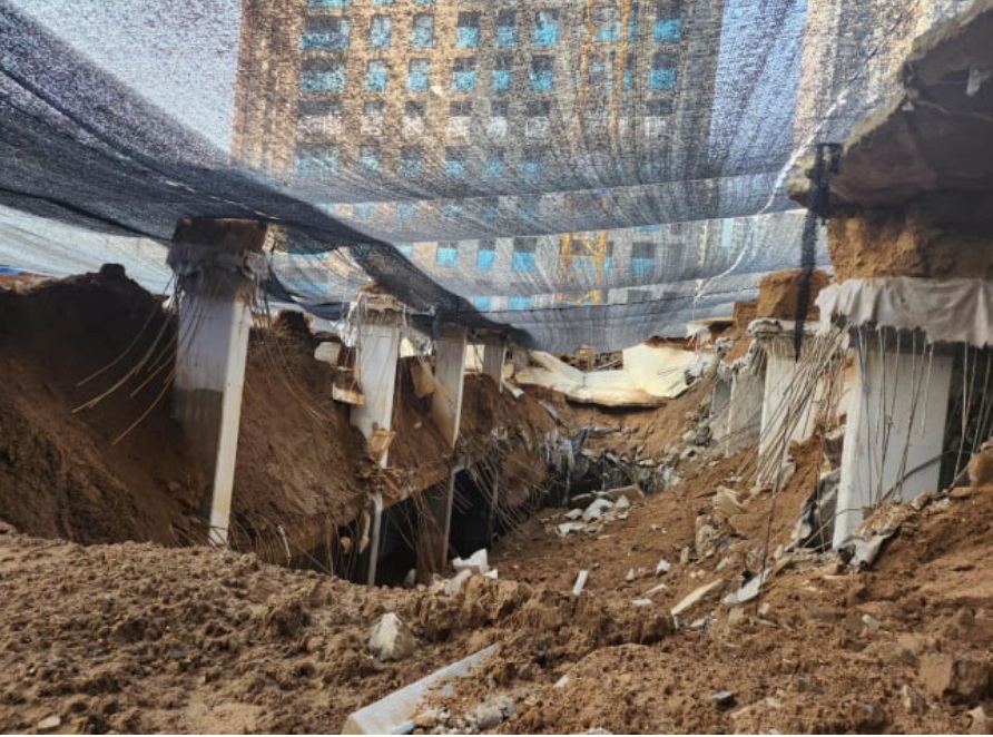 지난 4월 발생한 인천 검단 아파트 지하주차장 붕괴사고 현장의 내부 모습. /건설사고조사위원회