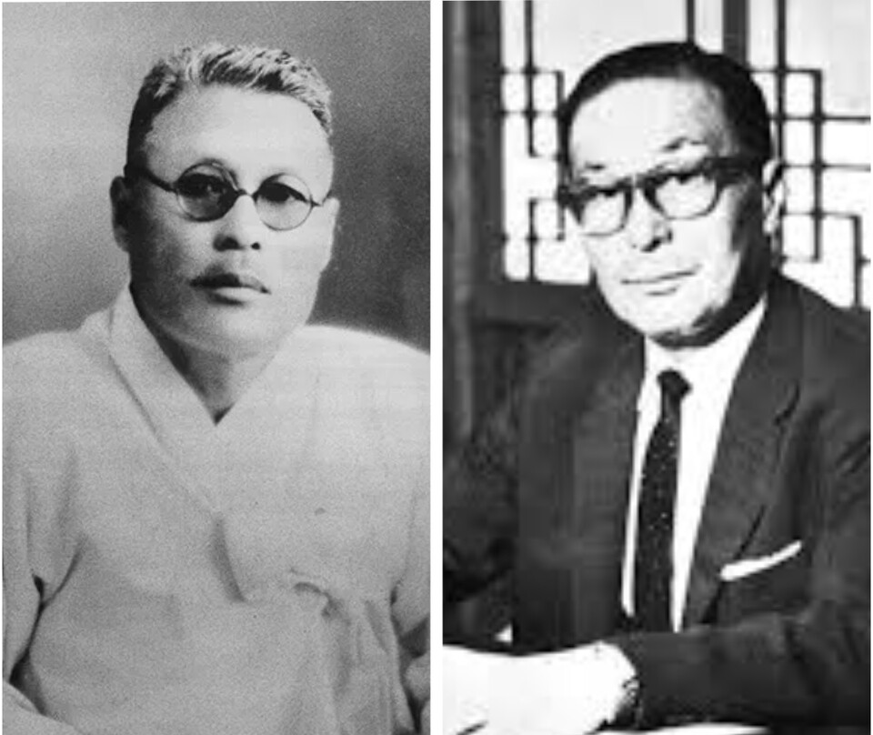 왼쪽부터 GS 창업회장 효주 허만정 선생과 구인회 LG그룹 창업회장. /여성경제신문DB