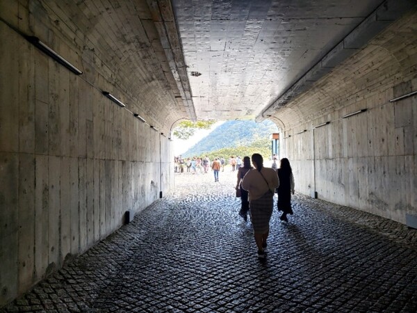 터널 같은 입구를 빠져나가면 조각의 숲 미술관이 나온다. /사진=양은심