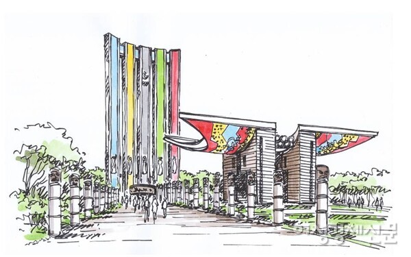 김중업의 평화의문과 김세중의 88올림픽타워 /그림=손웅익