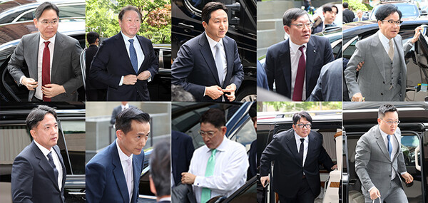 지난 5월 29일 자 한국경제에는 UAE 대통령 첫 국빈 방문으로 무함마드 대통령과 간담회를 갖기 위해 재계 리더가 총출동했다는 기사가 실렸다. 국내 주요 그룹 총수들이 소공동 롯데호텔로 들어서는 사진들과 함께였다. 기사에 실렸던 사진은 연합뉴스 사진으로 교체함 /연합뉴스