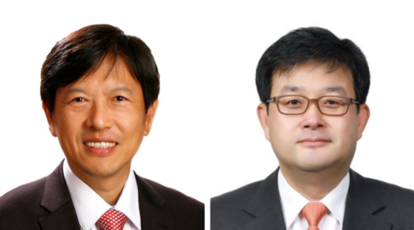 안현 SK하이닉스 개발총괄 사장(왼쪽), 손현호 SK디스커버리 신임 대표. /SK수펙스협의회