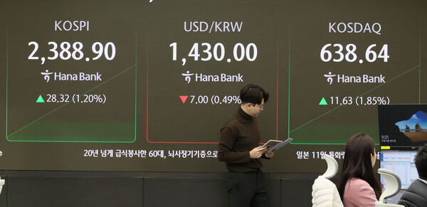 코스피 지수는 비상계엄 사태 이후 첫 거래일인 4일 이후 나흘 연속 하락세를 보였다. /연합뉴스