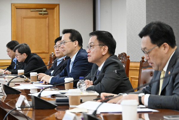 최상목 경제부총리 겸 기획재정부 장관이 지난 12일 서울 중구 은행연합회에서 열린 긴급 거시경제·금융 현안 간담회에서 발언하고 있다. /기획재정부 