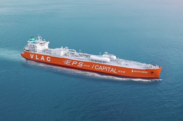 HD현대중공업의 초대형 암모니아 운반선 조감도 /HD현대