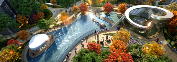 현대건설이 한남4구역에 선보이는 '크리스탈레이크' 조감도 /현대건설