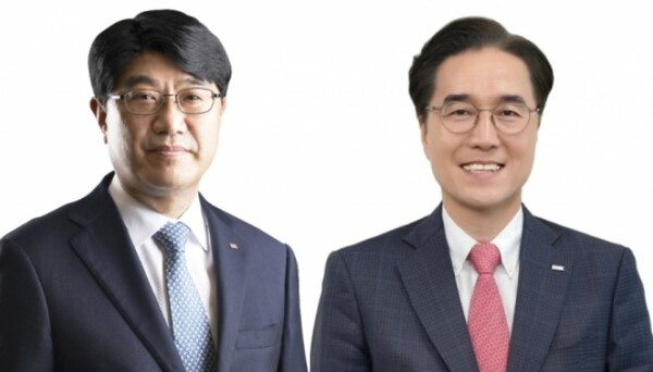 왼쪽부터 방성빈 부산은행장, 예경탁 경남은행장 /부산은행, 경남은행