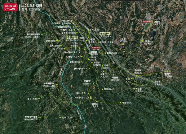 보이(사모) 차구는 윈난성이 차의 원생지로 인정받는 찻잎의 화석부터 야생차, 야방차, 재배차의 고차수가 숲을 이루어 보전되어 있다. /출처=오운산
