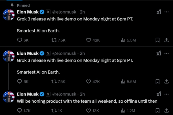 일론 머스크 테슬라 최고경영자(CEO)가 인공지능(AI) 기업 xAI의 AI 챗봇 최신 모델을 공개한다. /일론 머스크 X 캡처