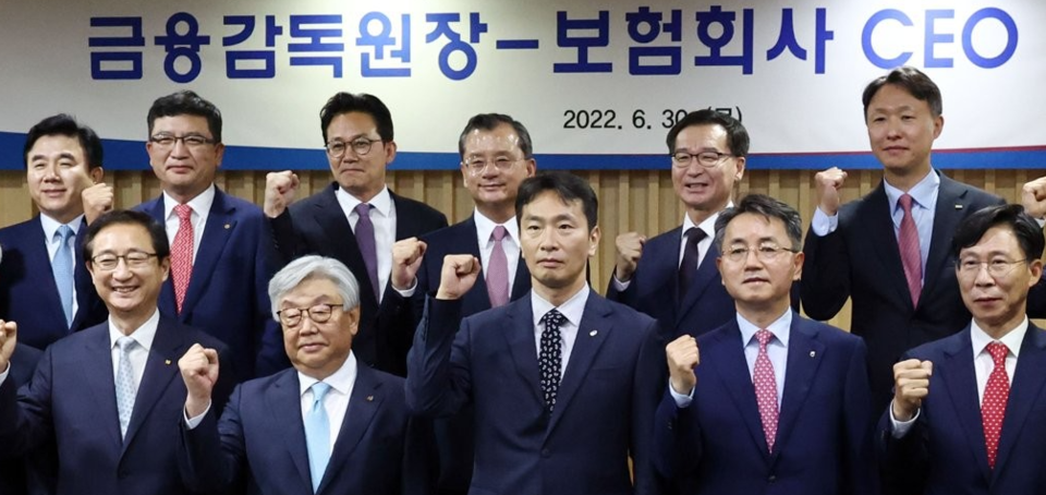 27일 서울 광화문 생명보험교육문화센터에서 '금융감독원장-보험회사 CEO 간담회'가 개최됐다. /연합뉴스