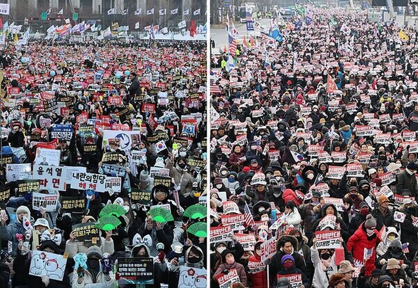 서울 도심에서 열린 윤석열 대통령 탄핵 찬반 집회 /연합뉴스