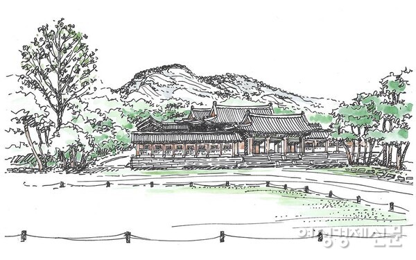 일부 복원된 경희궁/ 그림=손웅익