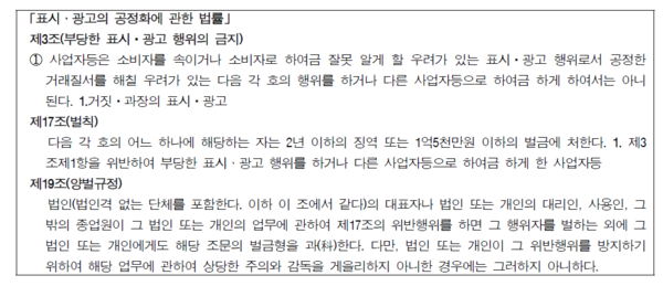 표시ㆍ광고의 공정화에 관한 법률. /서울YMCA