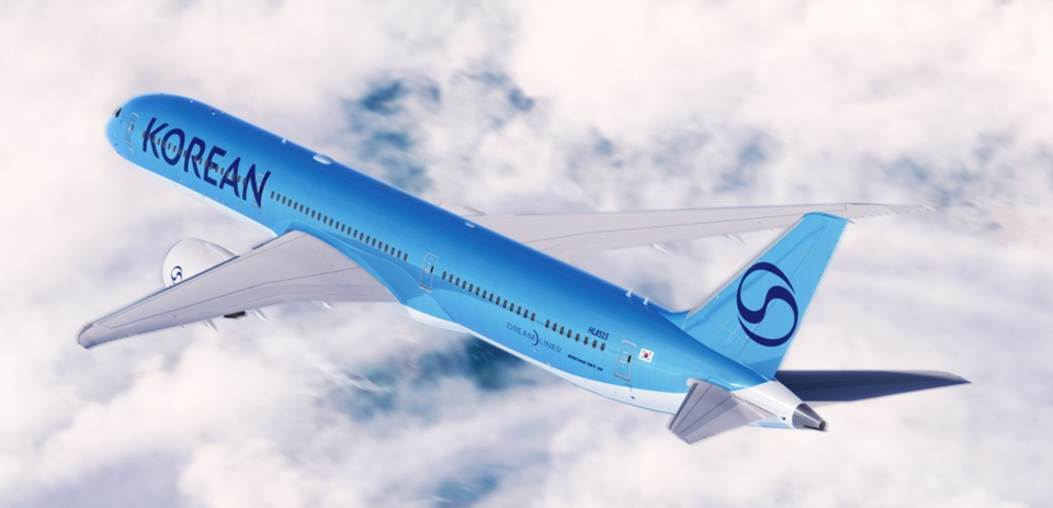 대한항공 신규 CI 적용한 보잉 787-10 항공기 /연합뉴스