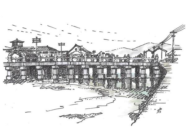 일제강점기 시절 청계천의 수표교 /그림=손웅익