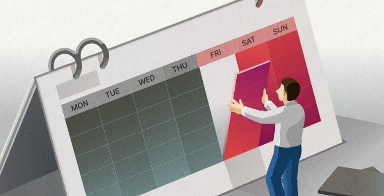 정치권에서 주 4일제가 다시 주목받고 있지만 산업 특성을 고려하지 않은 일률적 도입은 현실적으로 어렵다는 지적이 나온다.  사진은 주4일제 (PG) /연합뉴스