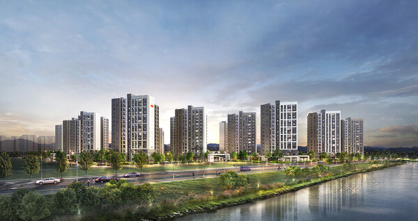 'e편한세상 대장 퍼스티움' 단지 투시도. /DL이엔씨