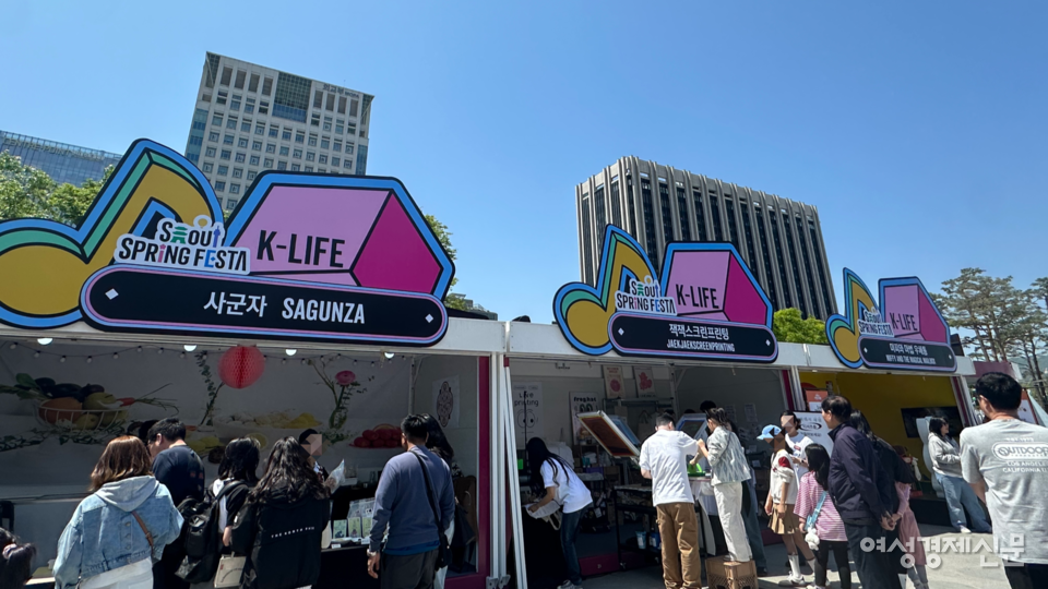 K-라이프는 애니메이션 콘텐츠, 웰빙푸드 및 지속 가능한 라이프스타일 브랜드들이 함께하는 공간이다. /김정수 기자