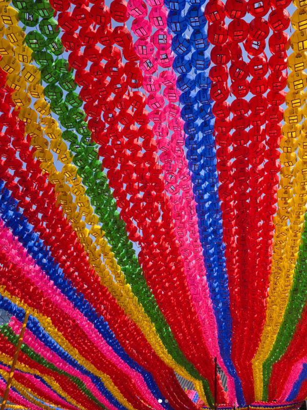 조계사 앞 마당에 매달린 색색의 연등이 더 없이 화사한 오월이다. /사진=조계사 인스타그램(@jogyesa_ig)