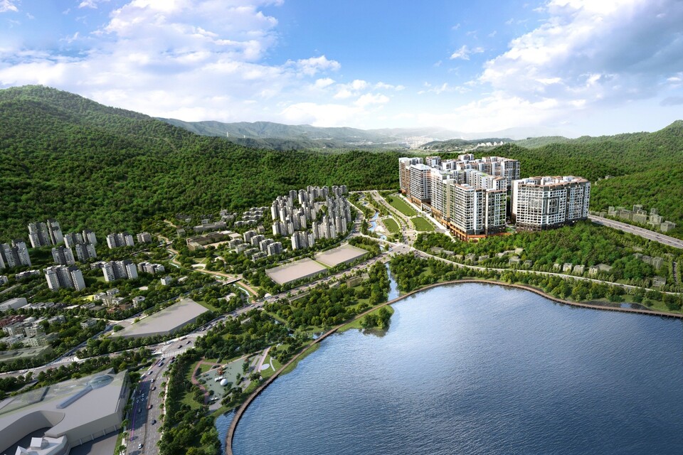'백운호수 푸르지오 숲속의 아침' 광역 조감도 CG /엠디엠플러스