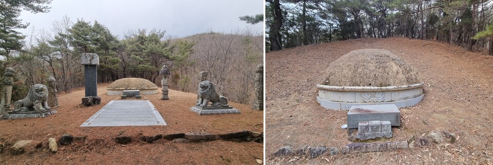 김문수 증조부모 묘(왼쪽), 조부모 묘 /백재권
