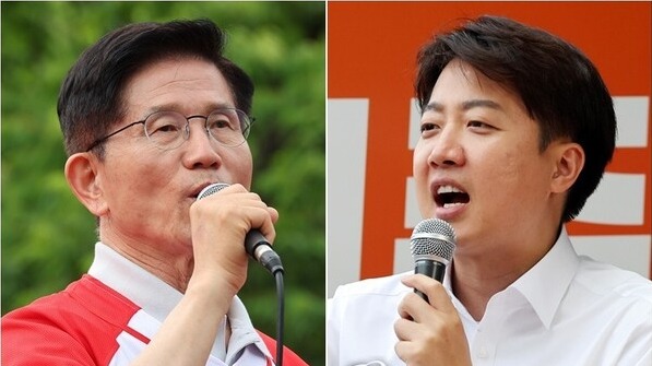 김문수(왼쪽)-이준석 대선후보 /연합뉴스