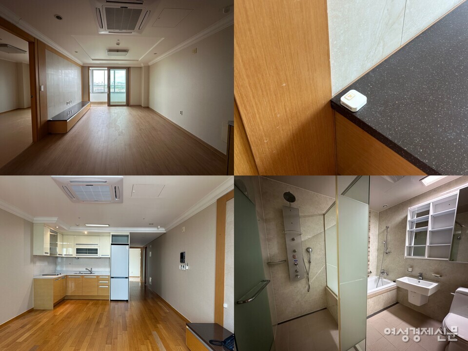 하이원빌리지 44평형(위쪽), 46평형(아래쪽) 객실 모습이다. 1인 기준 월 기본 관리비는 22평형 109만원, 32평형 135만4000원, 44평형 166만5000원, 46평형 170만9000원이며 식비는 월 90식 66만원이다. /김정수 기자