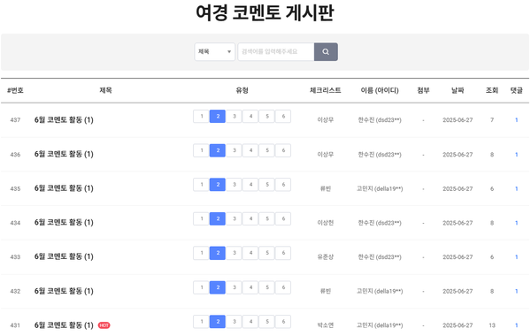 여경 코멘토 활동 내역 /여성경제신문 홈페이지 캡처