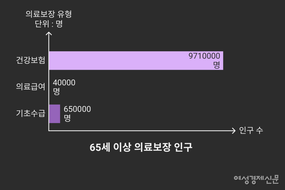국민건강보험공단 65세 이상 의료보장 적용 인구 /여성경제신문