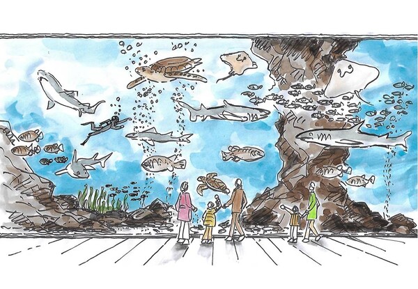 바닷속을 재현한 아쿠아리움의 대형 수조 /그림=손웅익