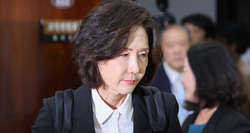 이진숙 사회부총리 겸 교육부 장관 후보자가 지난 16일 서울 여의도 국회 교육위원회에서 열린 인사청문회에 참석하고 있다. /연합뉴스