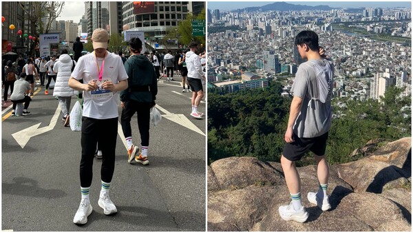 (왼쪽) 10km 마라톤 대회. (오른쪽) 아차산 트레일 러닝 /권혁주