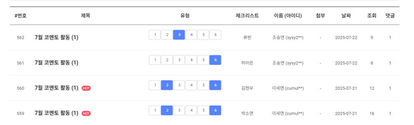 여경 코멘토 7월 셋째 주 게시판 /여성경제신문 홈페이지 캡처