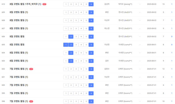 7월 마지막 주 여경 코멘토 활동 내역 /여성경제신문 홈페이지 캡처