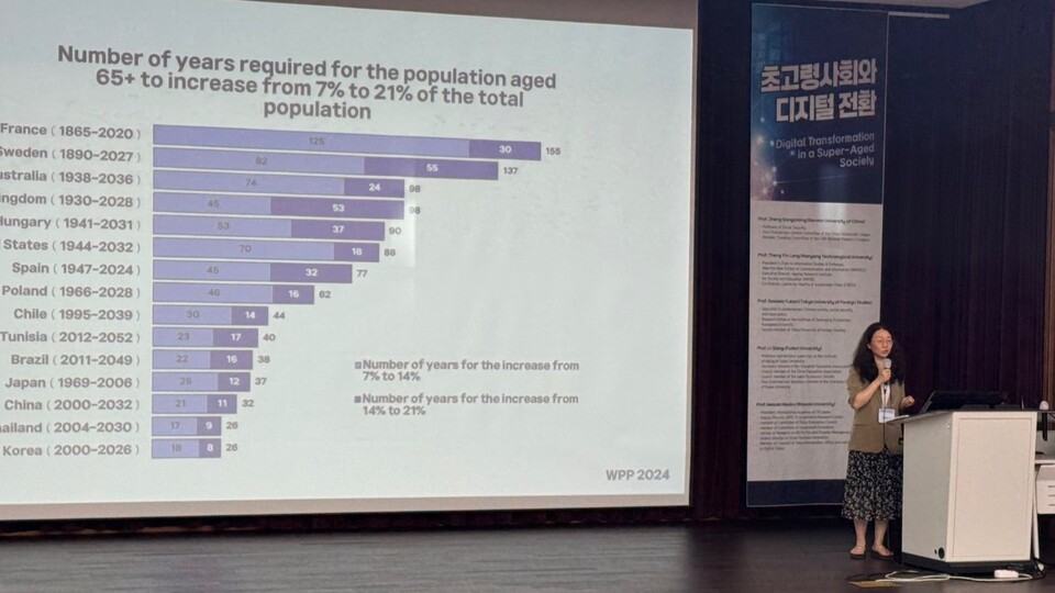 첫째 날인 21일에는 해외 저명 학자들의 기조 발표가 진행됐다. /고려대 고령사회연구원