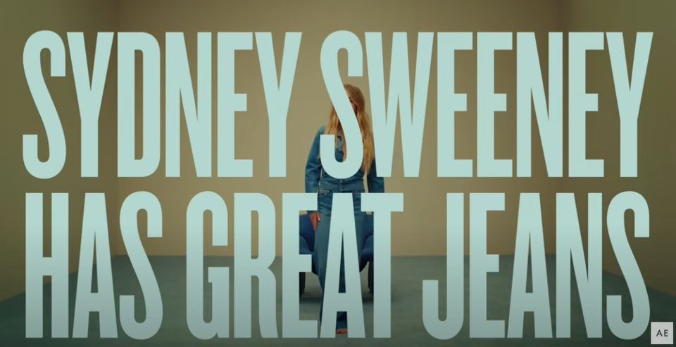 7월, 아메리칸 이글은 할리우드의 떠오르는 스타 시드니 스위니를 모델로 세운 새로운 데님 캠페인을 공개했다. /아메리칸 이글 유튜브 캡처