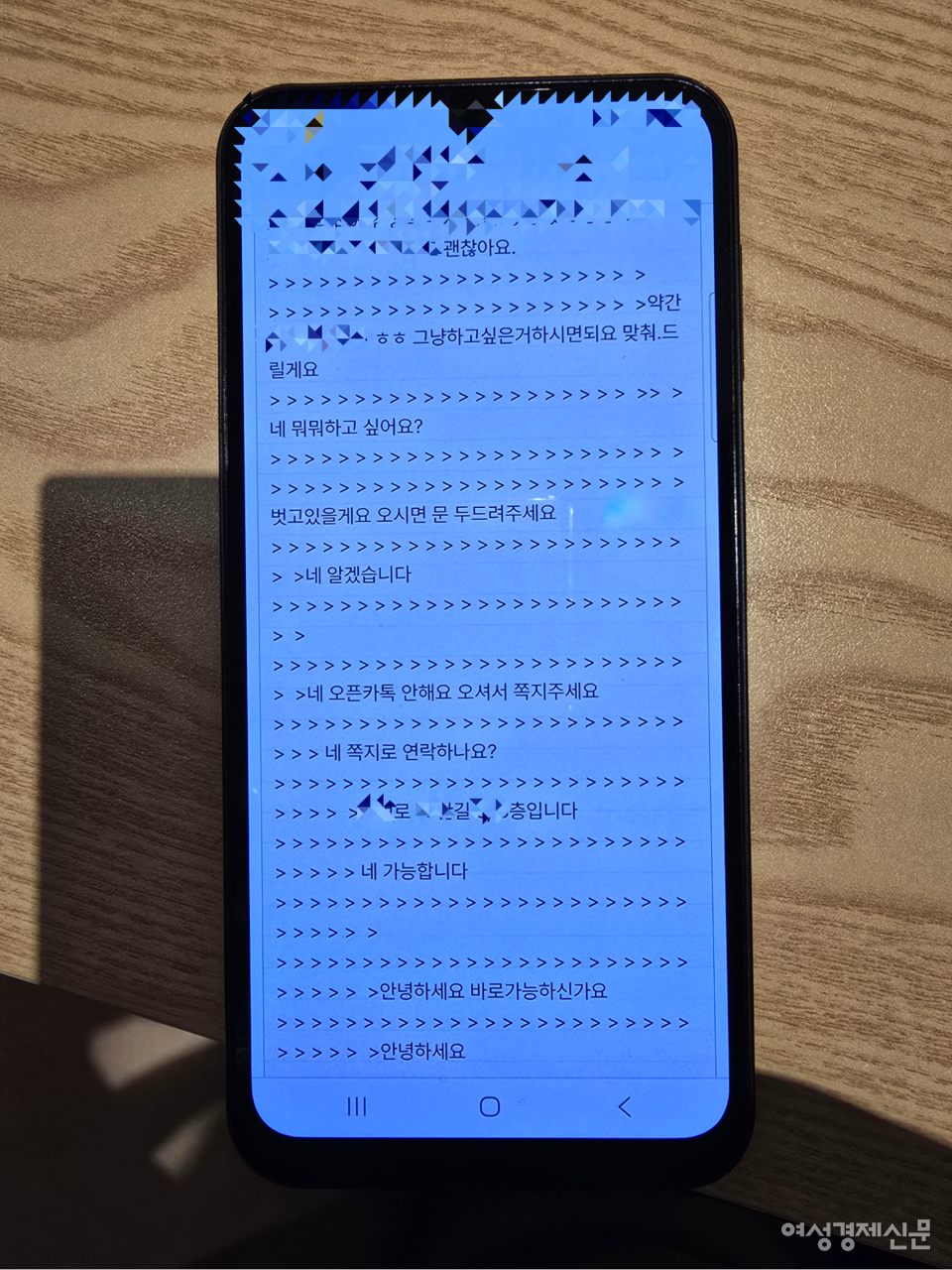 B씨는 A씨의 주소를 도용해 익명으로 만남 요청 글을 올린 글쓴이와 대화 끝에 A씨 자택을 찾았다. 사진은 대화 내용 일부. /제보자 제공